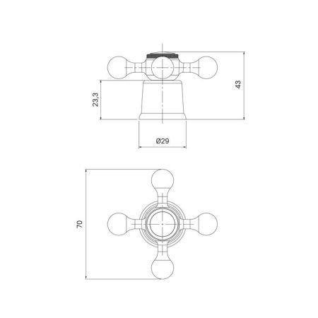 Маховик IDDIS для смесителя 8x20 крест хром, комплект 2 шт (991KR201SM), артикул 991KR201SM