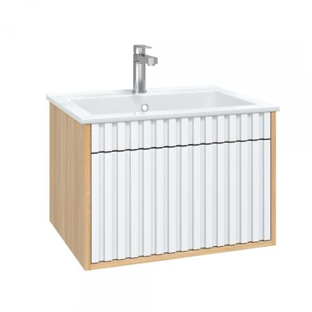 Тумба Onika Дайлер 60 подвесная белая/дуб сонома (ум. Бергамо Нова 60), артикул 106150