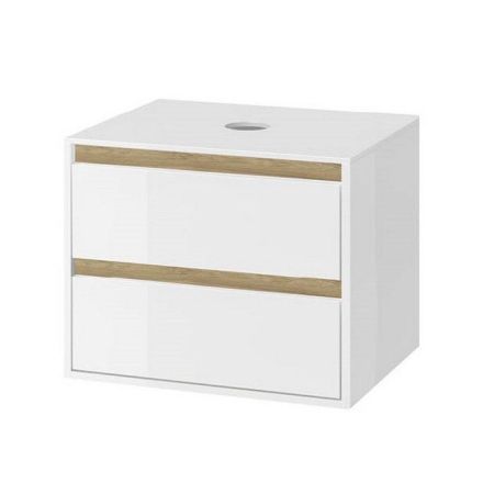 Тумба под накладную раковину EXCELLENT Tuto 60 см (белый/дуб), 2 ящика