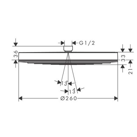 HANSGROHE PULSIFY Верхний душ Ø260 мм., EcoSmart, цвет черный матовый/графит, артикул 24141670