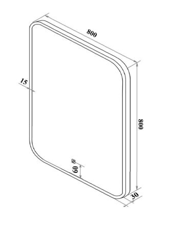 Зеркало RUNO с подсветкой 800х800 Руан Led (00-00001289), артикул 00-00001289