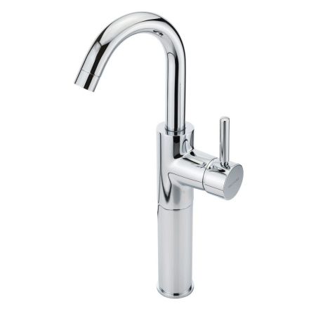 FORTIS Смеситель для раковины моноком. ручка сбоку, высокий, излив изогут, хром