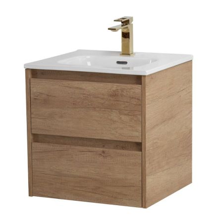 KRAFT База под раковину подвесная с двумя выкатными ящиками, Rovere Nebrasca Nature, 500x460x500, KRAFT-500-2C-SO-RNN, артикул KRAFT-500-2C-SO-RNN