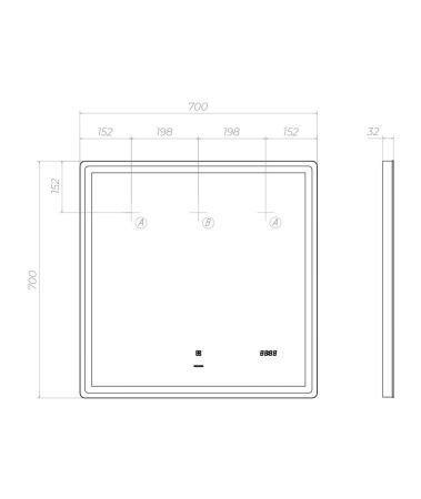 Зеркало VIGO Geometry Comfort z.GEO.70.Comfort, 70 см, артикул z.GEO.70.Comfort