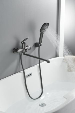 Смеситель для ванны Shevanik S8522T, оружейная сталь