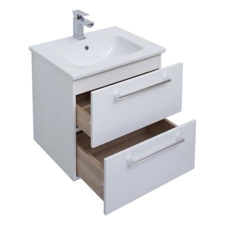 Тумба с раковиной подвесная Dreja Gio 60 см, белый, артикул 77-0101W-com