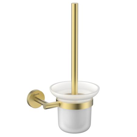 Ёршик для унитаза Lemark BELUGA подвесной, сталь, стекло, брашированное светлое золото (LMA-8021S-BRLG), артикул LMA-8021S-BRLG