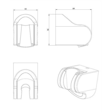 Кронштейн точечный OMNIRES 2060BL (черный BLM), артикул 2060BL