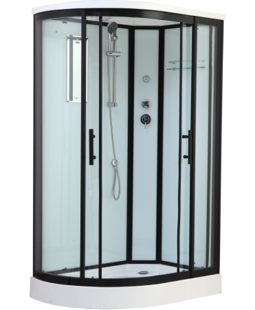 Душевая кабина Timo Standart T-6602 B L 120x85 профиль Черный стекло прозрачное, артикул T-6602BL