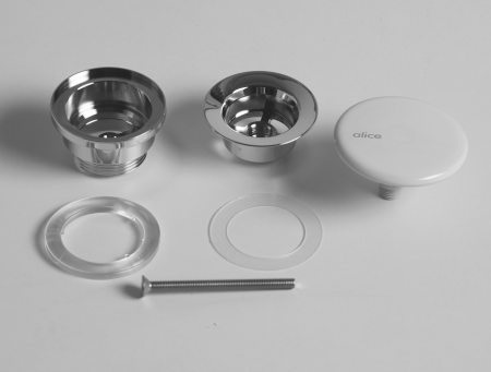 Alice, донный клапан с керамической накладкой, цвет серый матовый, артикул PIL00619