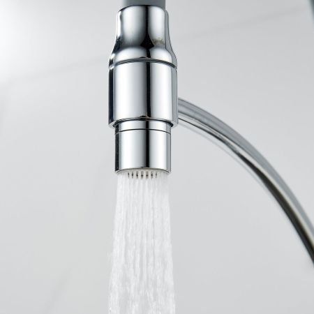 Смеситель для кухни с гибким изливом Shevanik S743-9, хром/серый