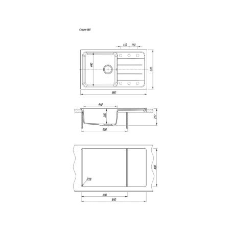 Кухонная мойка Florentina СПЕЦИЯ 17.060.D0860.107, песочный, артикул 17.060.D0860.107
