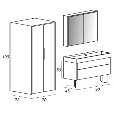 Мебель для ванной CEZARES SPACE, артикул 40394