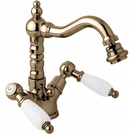 Смеситель для биде Cezares First BS2 ручки Белые Хром, артикул FIRST-BS2-01-Bi