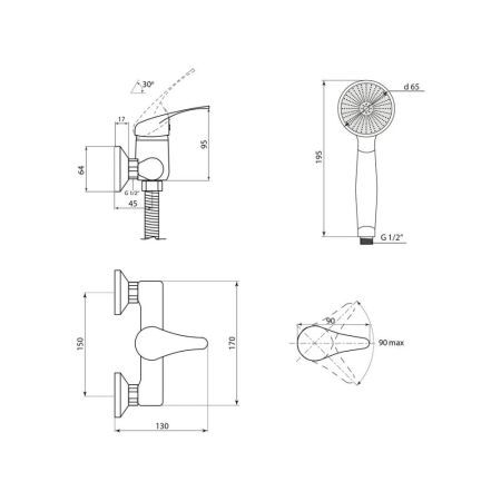 Смеситель для душа Славен СЛ-ОД-П40, хром