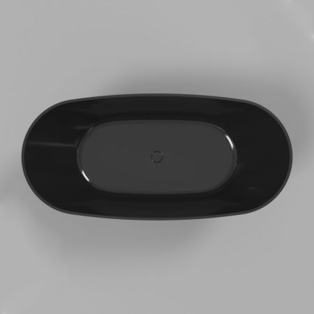 Ванна WHITECROSS Onyx D 160x75 (черный глянец) иск. камень, артикул 0207.160075.101