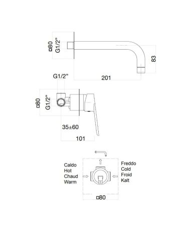 Смеситель для раковины Fiore Kevon 81NN7227, черный, артикул 81NN7227