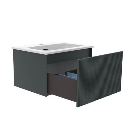 Тумба под раковину подвесная La Fenice Terra FNC-01-TER-G-60, серо-зеленая, артикул FNC-01-TER-G-60