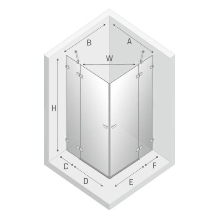 Душевое ограждение NEW TRENDY AVEXA BLACK 110x100x200 EXK-1844 (черный), артикул EXK-1844