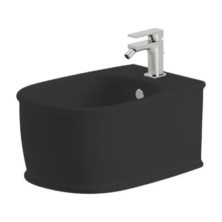 Биде, Artceram, Atelier, тип установки-подвесной, ширина, мм-375, глубина, мм-525, форма чаши-прямоугольная, отверстия для смесителя-1, материал-керамика, крепления в комплекте, цвет-черный (Glossy Black, Nero lucido)