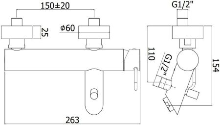 Смеситель для ванны с душем Paffoni Joker JK022NO, артикул JK022NO