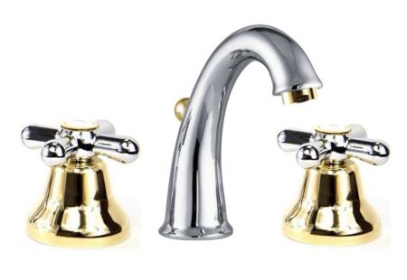 Смеситель для раковины Webert Armony AM750101017, хром/золото, артикул AM750101017
