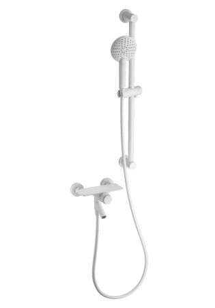 Смеситель для ванны с душевым гарнитуром WONZON & WOGHAND CLICK, Белый матовый (WW-FE05L222-MW), артикул WW-FE05L222-MW