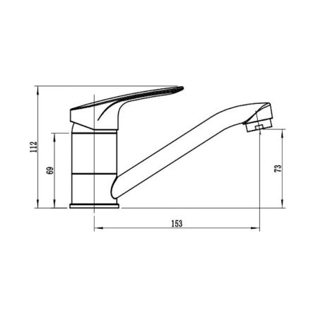 Смеситель для кухни Voda Land LND15, хром, артикул LND15