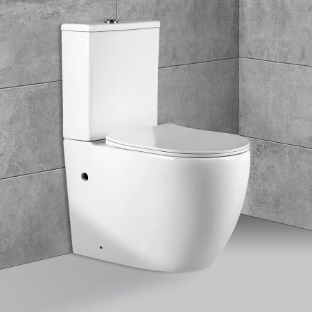 Унитаз-компакт Evo VT2-34 безободковый, белый, Geberit, ультратонкое сиденье soft-close, P-trap, артикул VT2-34