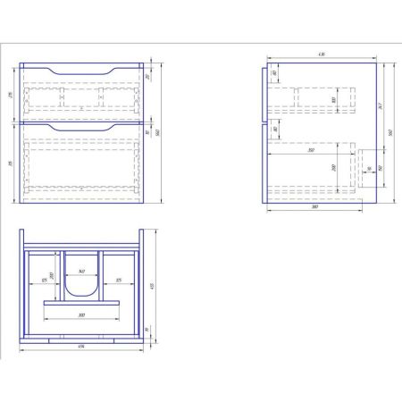 Тумба с раковиной подвесная Dreja Q 55 см, белый, артикул 99-0007-com