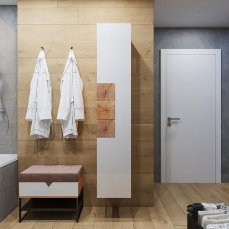 Пенал Бриклаер Форест 35 см, дуб золотой/белый, артикул 4627125416712