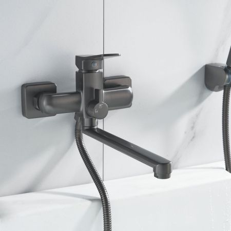 Смеситель для ванны Shevanik S9902T, оружейная сталь, артикул S9902T