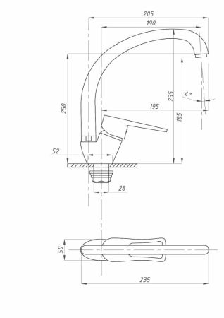 Смеситель для кухни FAUZT FZs-863-129 тип См-МОЦБА, артикул FZs-863-129
