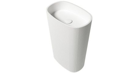 Zenon Olympia, напольная раковина закругленной формы с рельефом, 55х36хh85 см, цвет белый матовый, артикул 4000.000.000.000.39681