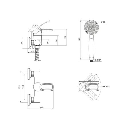 Смеситель для душа Славен СЛ-ОД-Ц40, хром