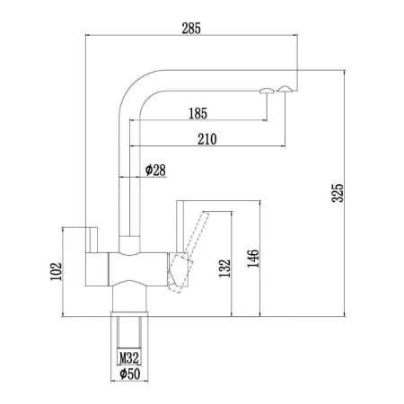 Смеситель для кухни с подключением фильтра воды Fmark FS1362H-1, черный