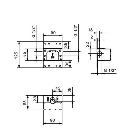 Внутрення часть, Fantini, Acquafit, назначение-для верхнего душа, стандарт подвода воды-1/2", артикул 79 00 K031A