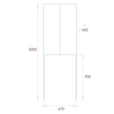 Шкаф Onika Милтон 67 напольный, белый, для стиральной машины, артикул 306702