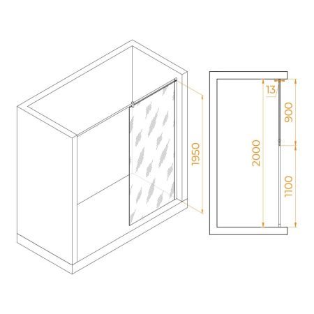 Душевая перегородка RGW WA-034 900, артикул 351003409-11