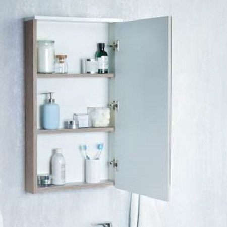 Зеркальный шкаф АКВАТОН ЭММА 46 1A221802EAD80 (белый/дуб наварра), шт, артикул 1A221802EAD80