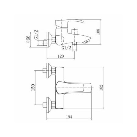 Смеситель для ванны FASHUN A3070, хром