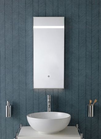 Stil Haus, прямоугольное зеркало 50х90 см с подсветкой и выключателем на полотне, цвет хром, артикул 1308(08)