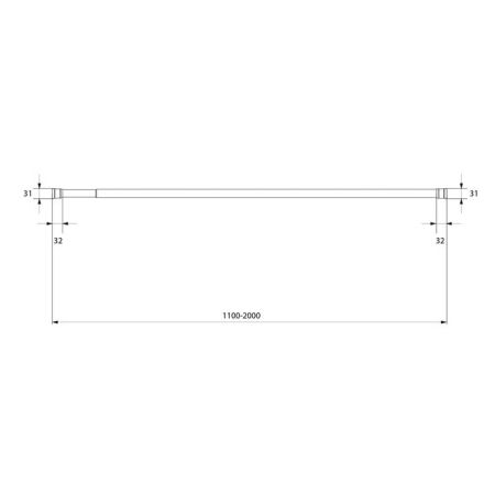 Карниз для ванной комнаты IDDIS Elegante 110-200 см, серый матовый (SRC0120i14), артикул SRC0120i14
