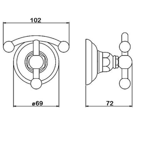 Nicolazzi Onice Крючок двойной, цвет: золото, артикул 1481GO09O