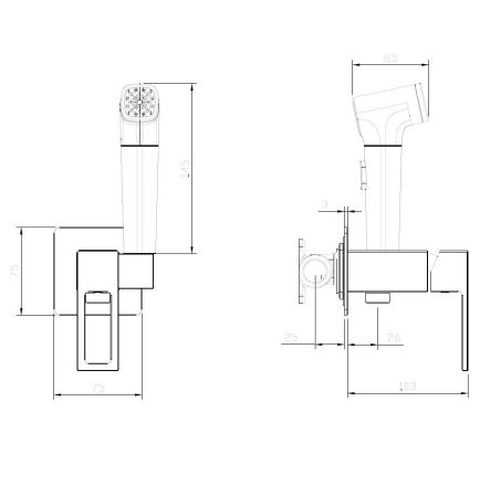 Гигиенический душ DQ Dortmund встраиваемый (DA1714507), артикул DA1714507