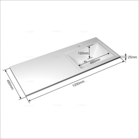 Раковина Санта Лидер 120,2x48,2 см над стиральной машиной, без кронштейнов, левая (900104)