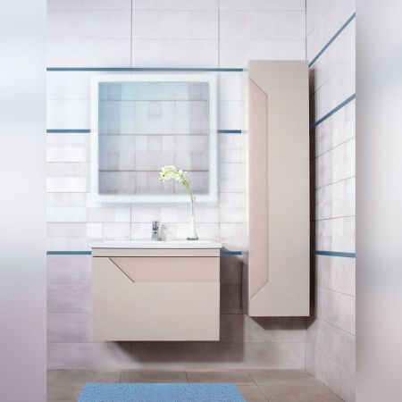 Тумба под раковину подвесная Бриклаер Брайтон бежевый, 70 см, артикул 4627125415814