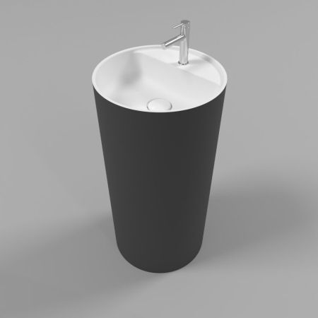 Умывальник WHITECROSS Pantheon D=43 (черный/белый мат) иск. камень