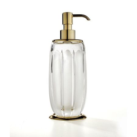 3SC MONTBLANC Дозатор для жидкого мыла, цвет: прозрачный хрусталь/золото 24к. Lucido