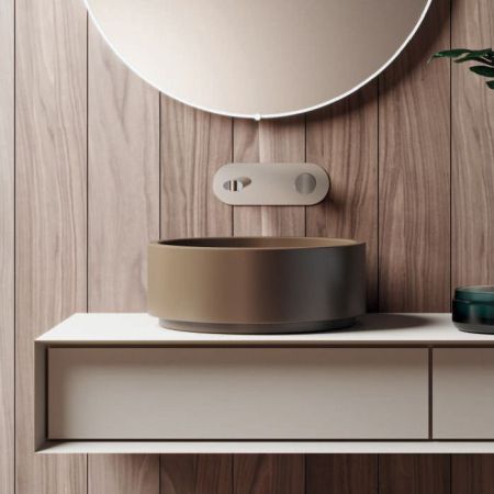 Kerasan  Oke Раковина накладная круглая 40хH15 см, без отв под смеситель, цвет: bruno matte